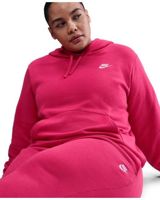 Nike Pink Plus Size Active Sportswear Club Mid-rise Fleece jogger Pants