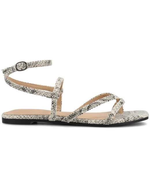 Journee Collection Metallic Serissa Multi Strap Flat Sandals