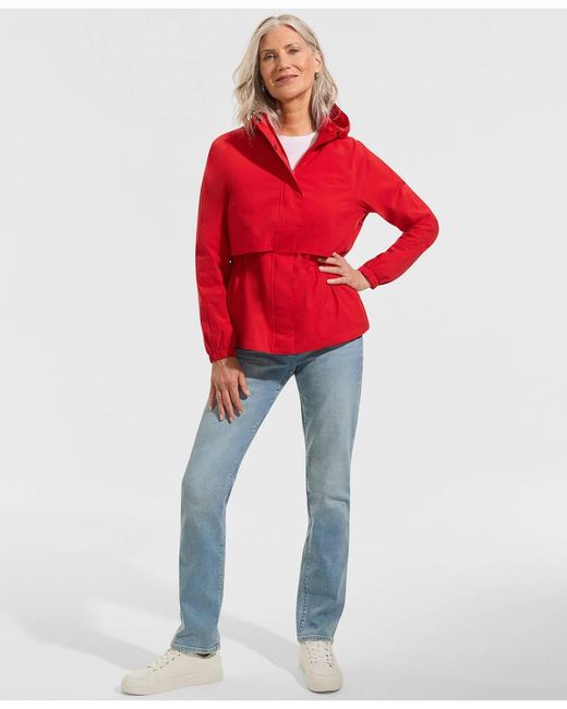Lands' End Red Squall Packable Rain Jacket