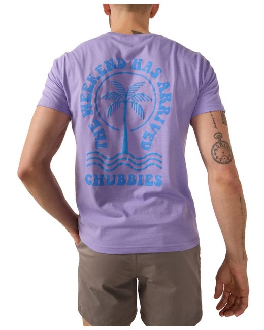 Chubbies Purple The Keep Calm Relaxed-fit Logo Graphic T-shirt for men