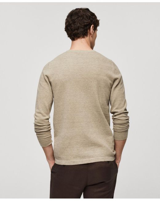 Mango Natural Knit Cotton Sweater for men