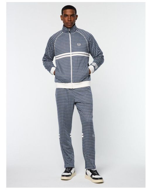 Sergio Tacchini Blue Dallas Houndstooth Track Jacket for men