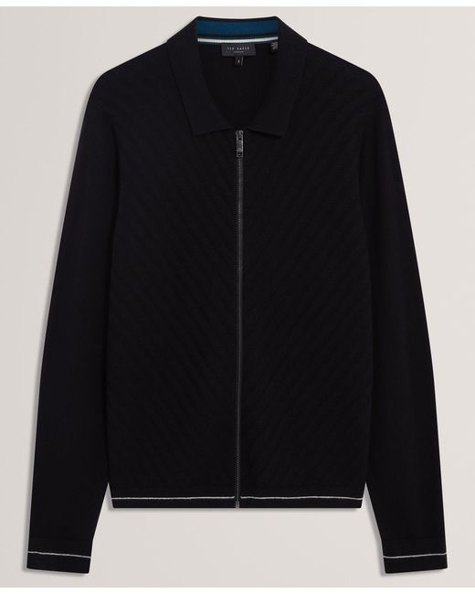 Ted Baker Black Point Collar Jacket for men
