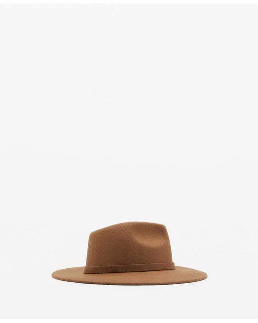 Mango Brown Wool Hat
