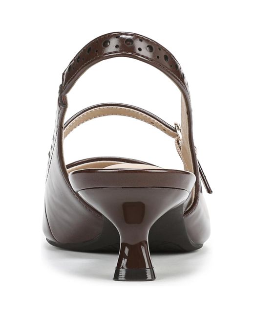 LifeStride Brown Marilyn Pointed Toe Kitten Heel Slingback Pumps