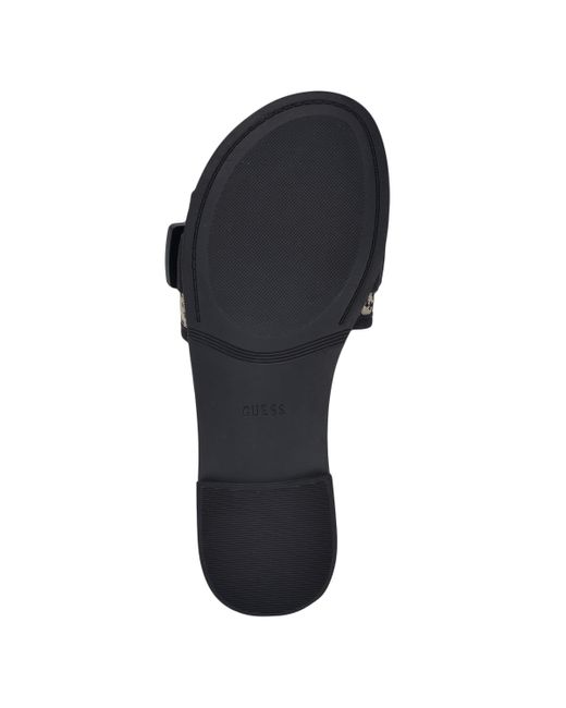 Guess Black Elyze Quattro G Slip-on Slide Flat Sandals