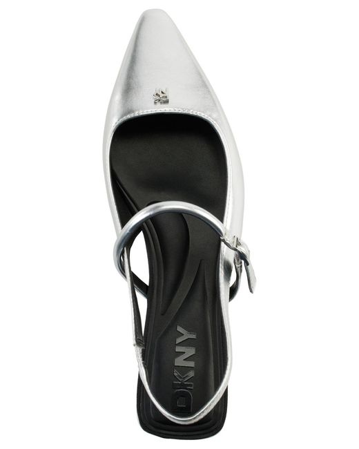 DKNY White Cairo Slingback Flats