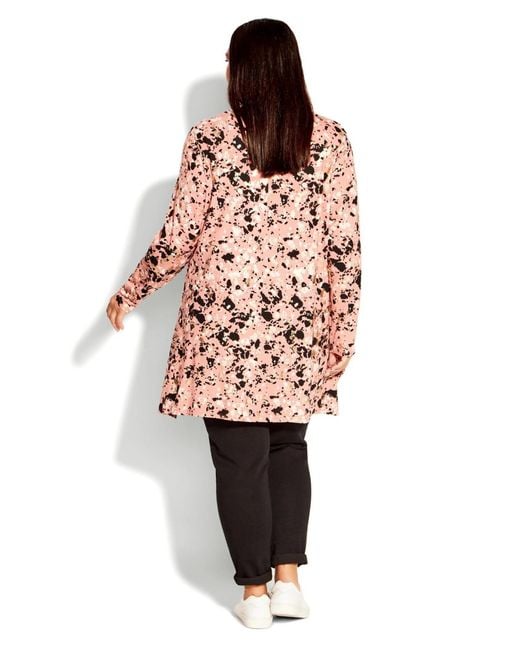 Avenue Pink Plus Size Leisure Button Tunic