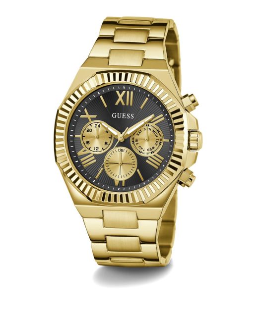 Guess Metallic Multi-function Gold-tone 100% Steel Watch for men