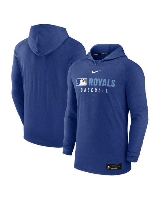Nike Blue Los Angeles Dodgers Authentic Collection Tri-blend Performance Pullover Hoodie for men