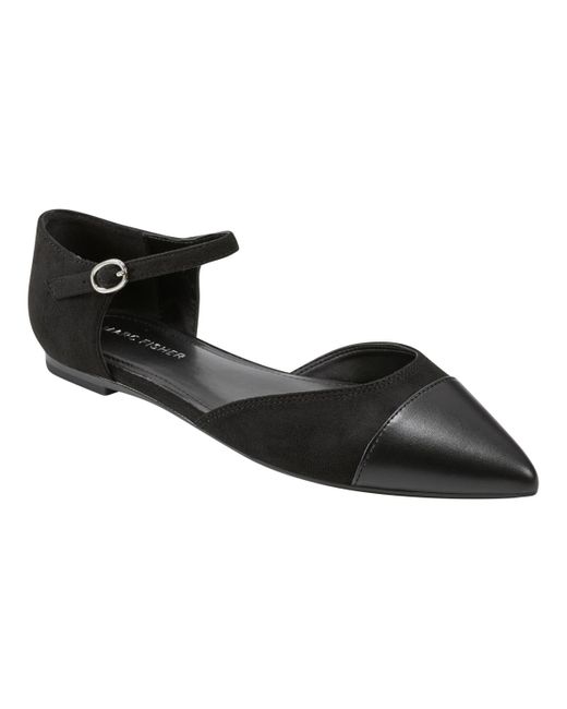 Marc Fisher Black Elesia Pointy Toe Dress Flat Shoes