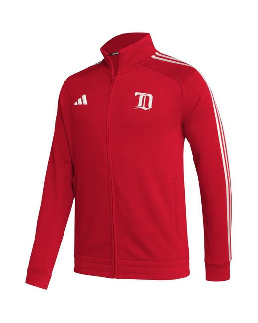 Adidas Red New Jersey Devils Raglan Full-zip Track Jacket for men
