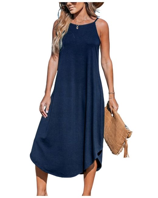 CUPSHE Blue Cami Midi Cover Up Dress