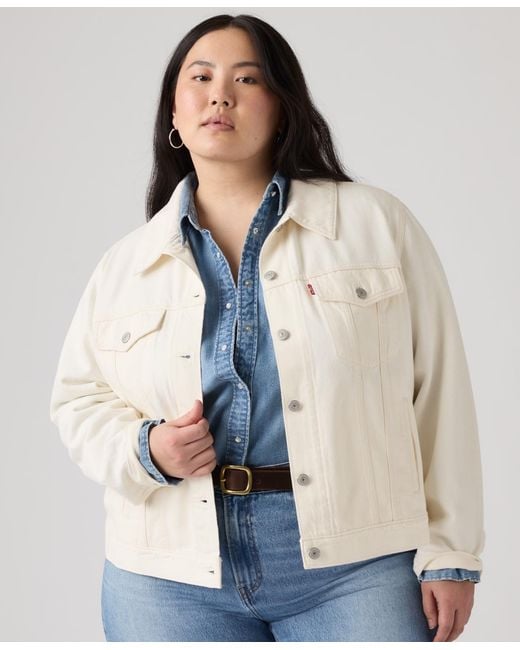 Levi's Blue Plus Size Original Trucker Collared Neck Jacket