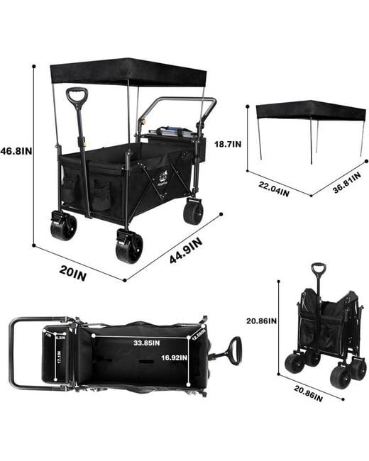 Mountaintop Black Collapsible Wagon