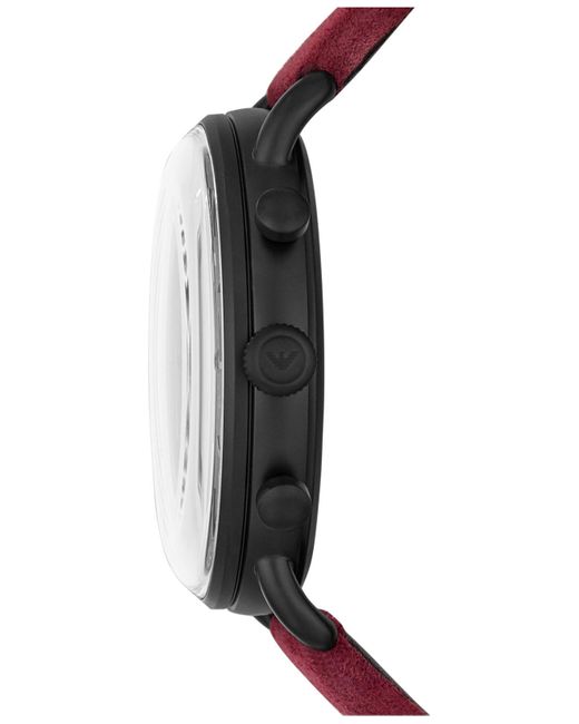 emporio armani leather strap watch