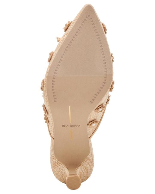 Dolce Vita Natural Camilo Raffia Pointed-toe Mule Pumps