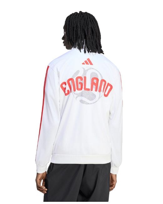 Adidas White England Track Jacket for men