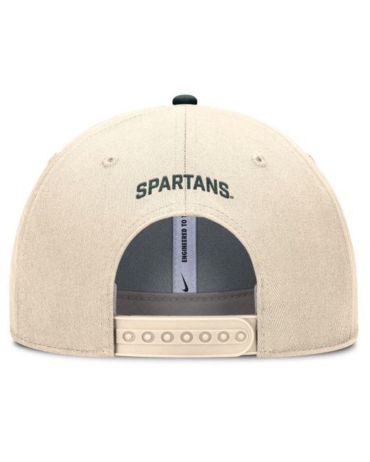 Nike Natural Michigan State Spartans Rise Primetime Performance Trucker Adjustable Hat for men