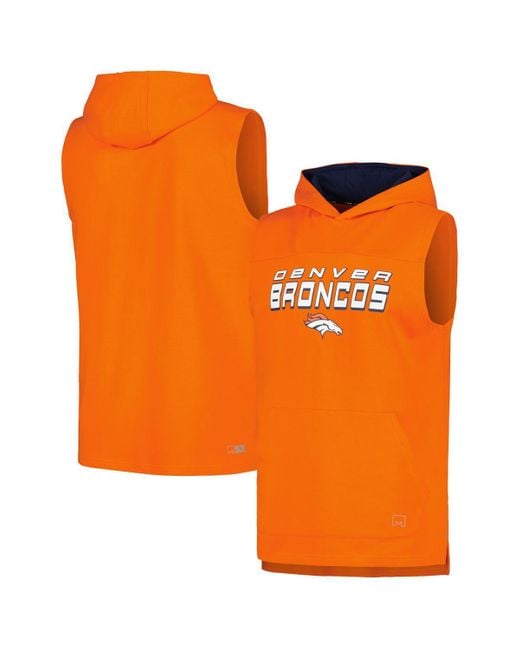 MSX by Michael Strahan Orange Denver Broncos Captain Sleeveless Hoodie T-shirt for men