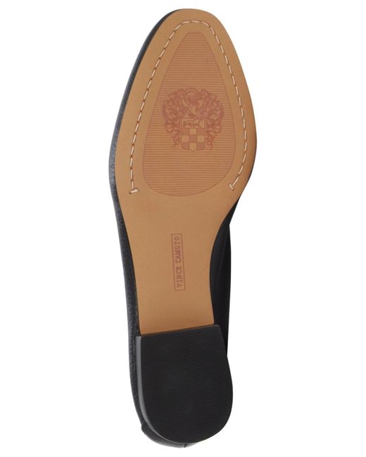 Vince Camuto Black Cintha Almond-toe Flat Loafers