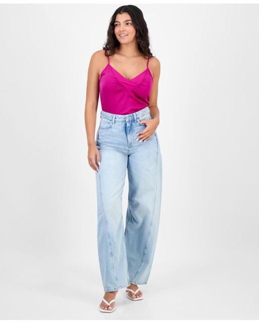 Boss Pink Cotton High-rise Ankle Balloon Jeans