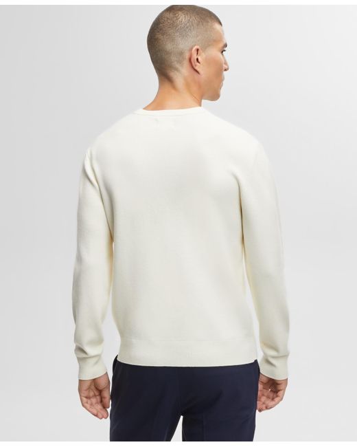 Mode Of One White Regular-fit Crewneck Sweater for men