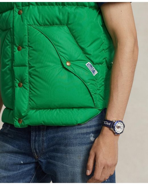 Polo Ralph Lauren Green Colorblocked Puffer Vest for men