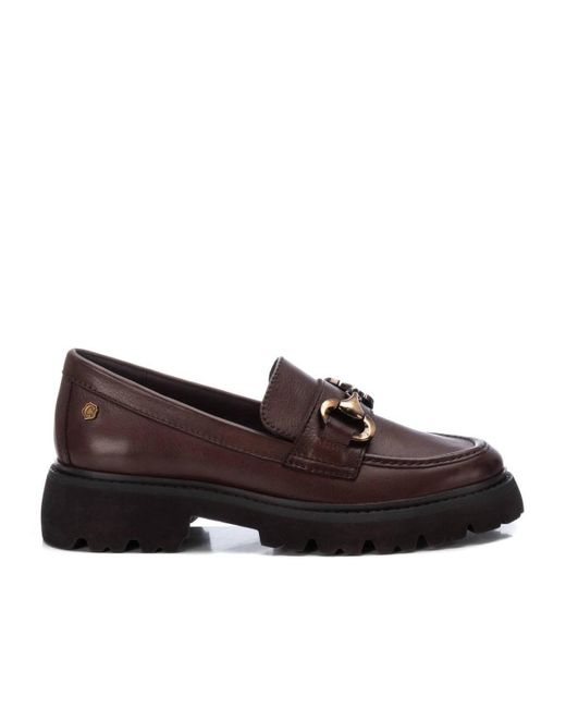 Xti Women's Brown Carmela Leather Collection Moccasins By