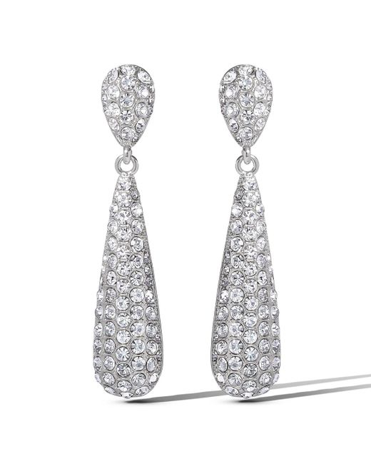 Jessica Simpson White Crystal Drop Earrings
