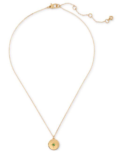 Kate Spade White Gold-tone Color Spark Round Pendant Necklace