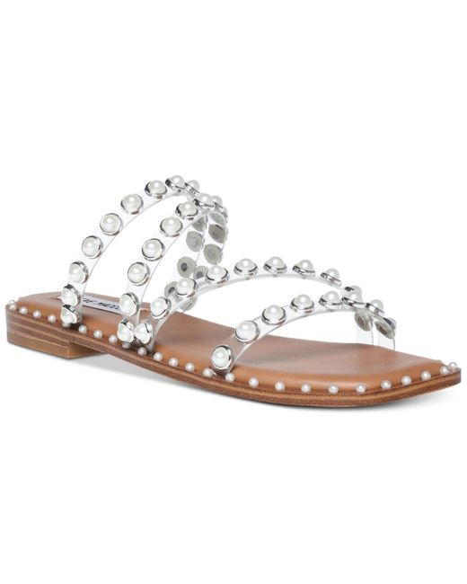 Steve Madden Skylarp Studded Flat Sandals Lyst