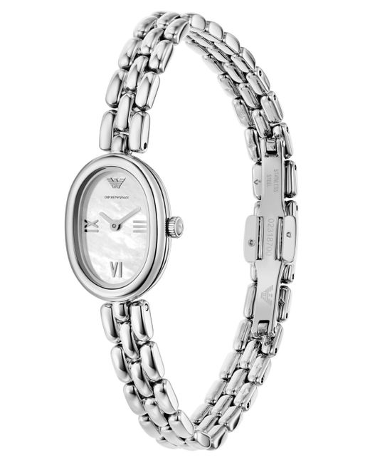 Emporio Armani Metallic Two-hand Stainless Steel Watch