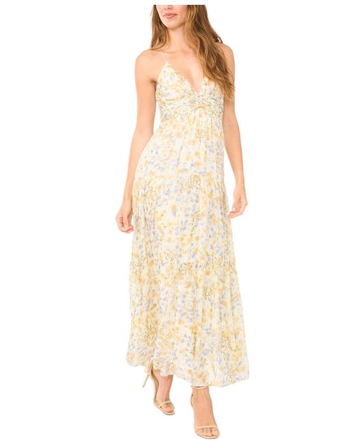 Parker Natural The Liora V-neck Floral Printed Dress