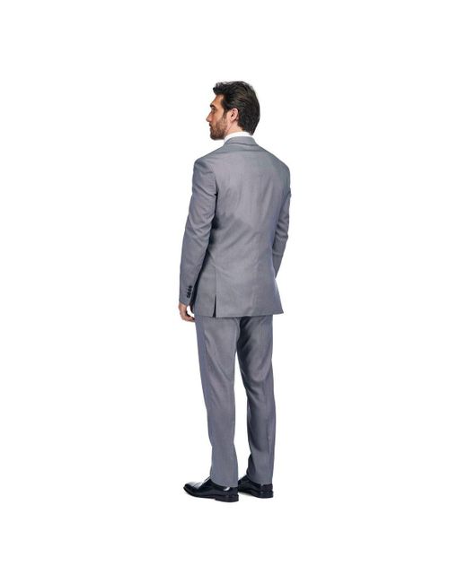Gino Vitale Blue 3 Piece Birdseye Peak Lapel Tuxedo Set for men