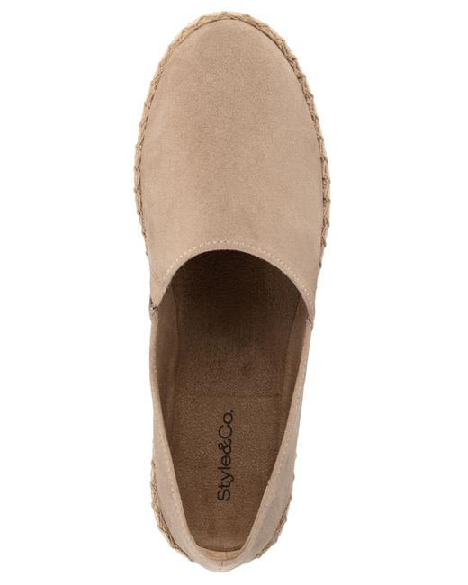 Style & Co. Natural Reevee Stitched-trim Espadrille Flats