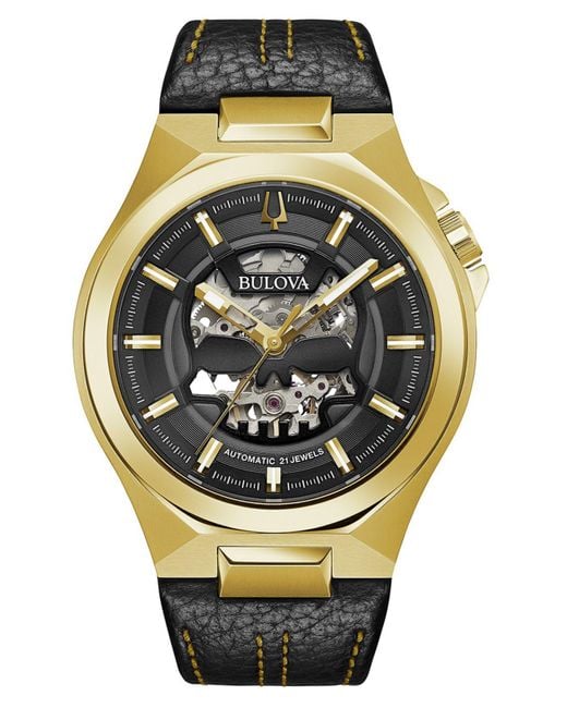 bulova automatic leather strap
