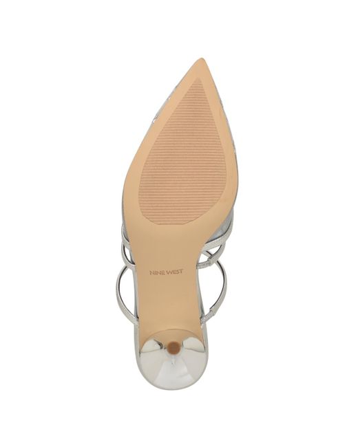 Nine West White Tianala Caged Slip-on Stiletto Pumps