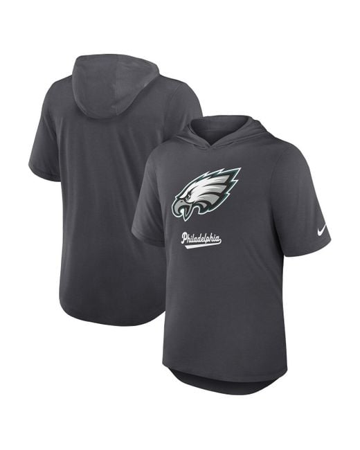 Nike Men's Gray Philadelphia Eagles Tri-blend Performance Hoodie T-shirt