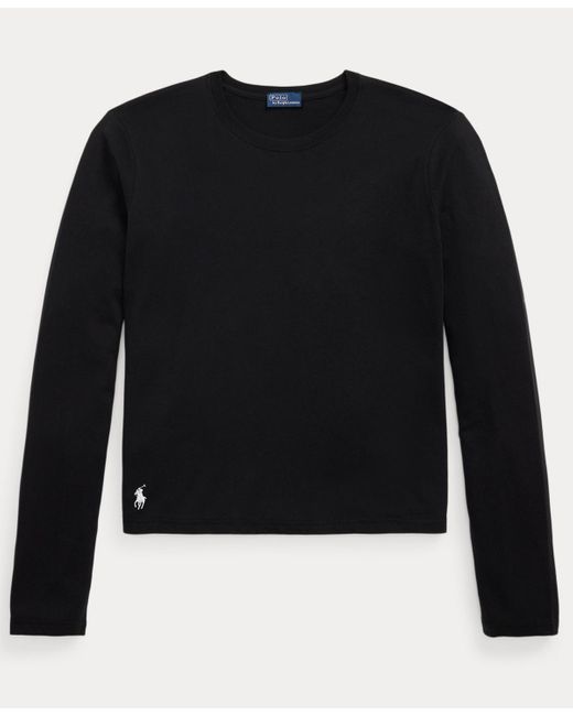 Polo Ralph Lauren Black Shrunken-fit Jersey Long-sleeve Tee
