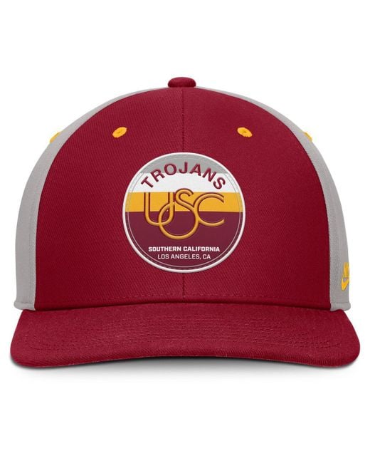 Nike Red Cardinal/gray Usc Trojans Prep Pro Performance Snapback Hat for men