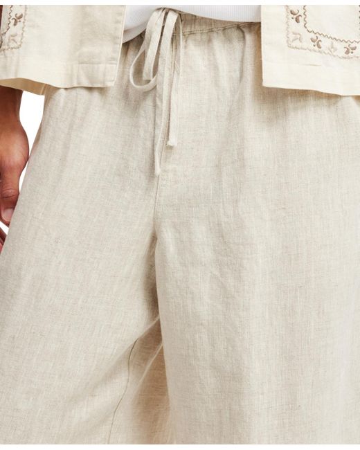 Cotton On White Super baggy Linen Pant for men