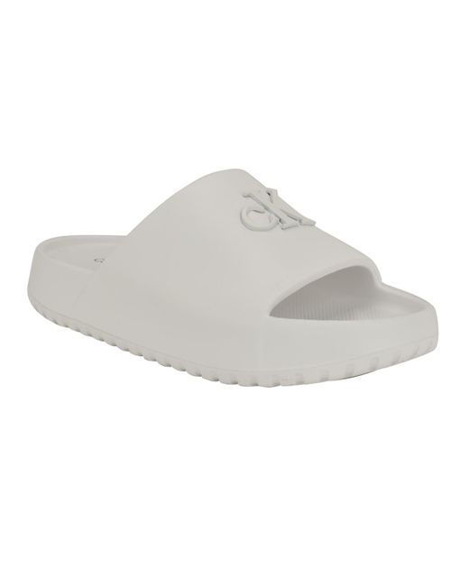 Calvin Klein Gray Nanzey Logo Pool Slide Sandals