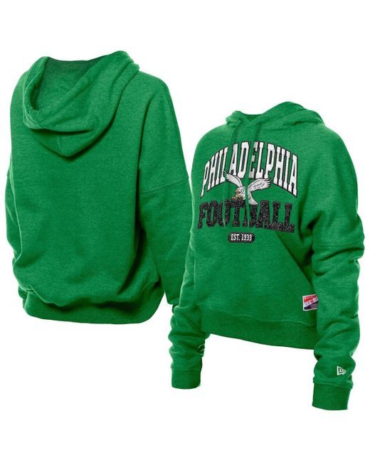 KTZ Green Philadelphia Eagles Throwback Boxy Hoodie Sweatshirt