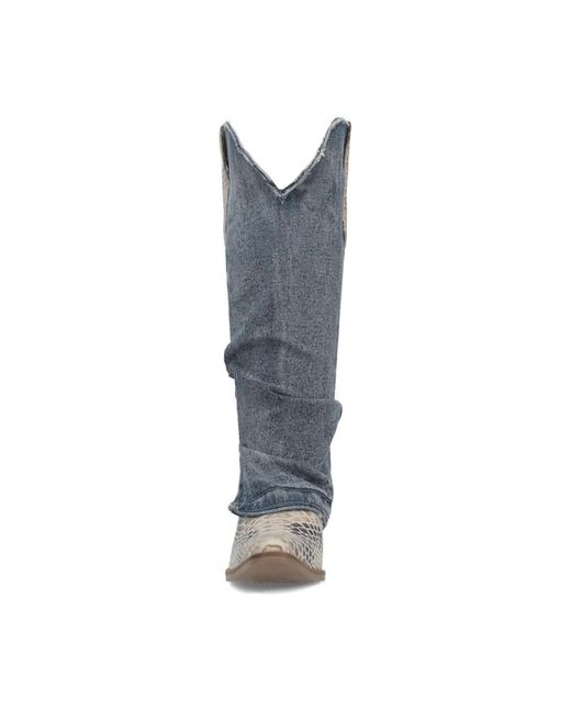 Dingo Blue Shabby Leather Boots
