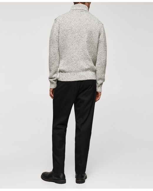 Mango Gray Wool Turtleneck Sweater for men