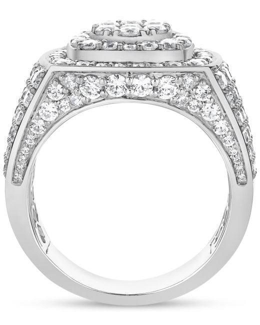 Macy's White Diamond Cluster Statement Ring (4 Ct. T.w. for men
