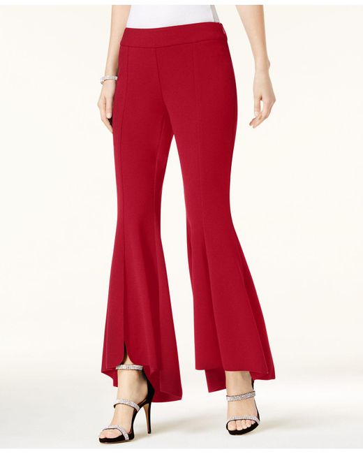 Synthetic Petite Tulip-hem Flare Pants 