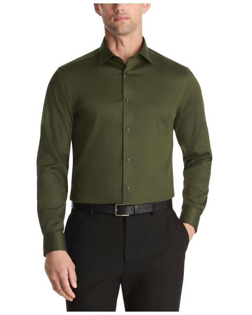 Calvin Klein Men's Green Steel Plus Slim Fit Dress Shirt -  www.disolcolor.com