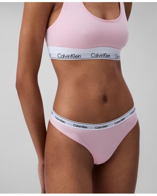 Calvin Klein Red Modern Logo Thong Underwear Qd5043